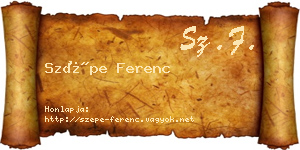 Szépe Ferenc névjegykártya