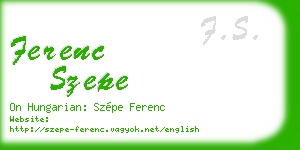 ferenc szepe business card
